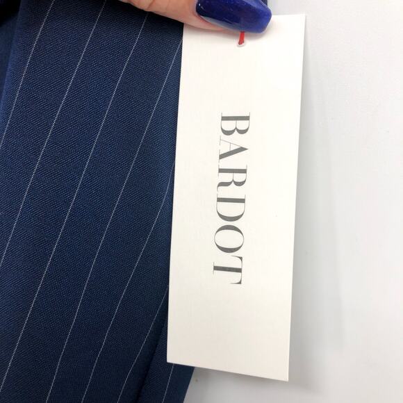 BARDOT Women's Layton Pin Stripe Mini Skirt Large US 8 Navy Blue NWT - Picture 10 of 13